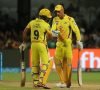 MS Dhoni captain of the Chennai Superkings and Ambati Rayudu of the Chennai Superkings