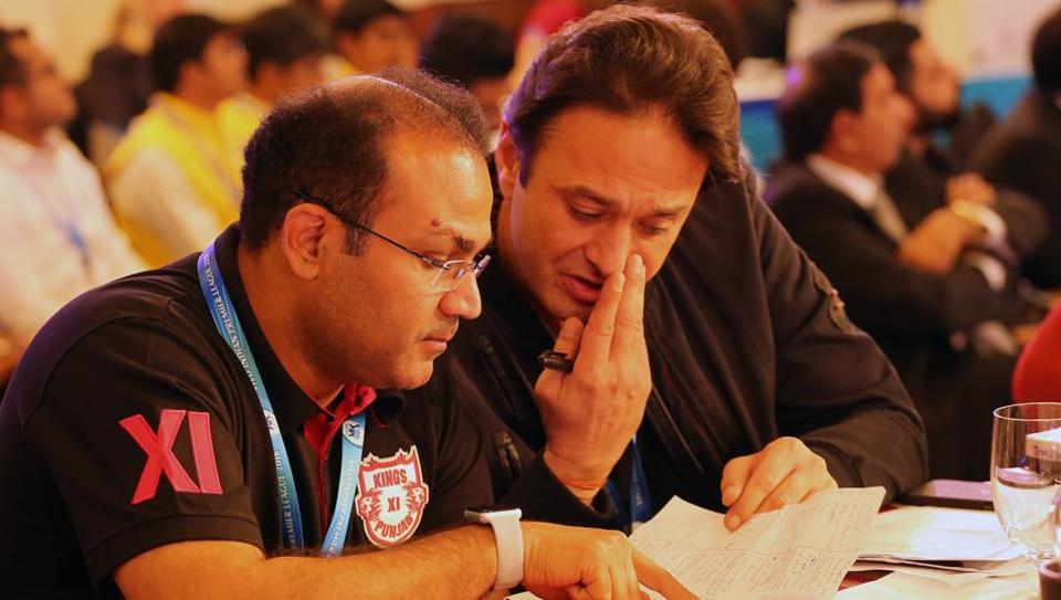 Ness wadia with virendera sehwag