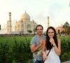 AB villiers with wife at Taj Mahal